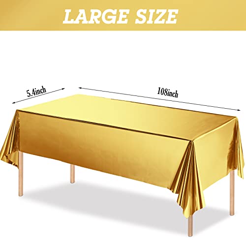 Waterproof Gold Table Covers for Parties (6 Pack)