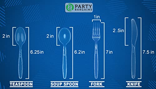 Clear Sapphire Disposable Cutlery Set, 400 Pieces