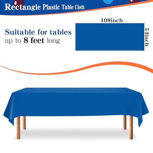 12-Pack Royal Blue Disposable Tablecloths for Parties