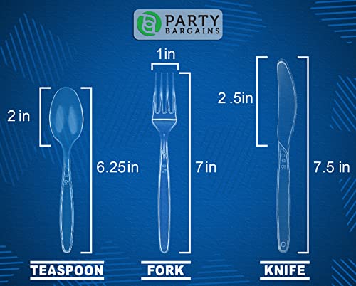 Sapphire Design Clear Disposable Cutlery Set - 360 Pieces for Parties