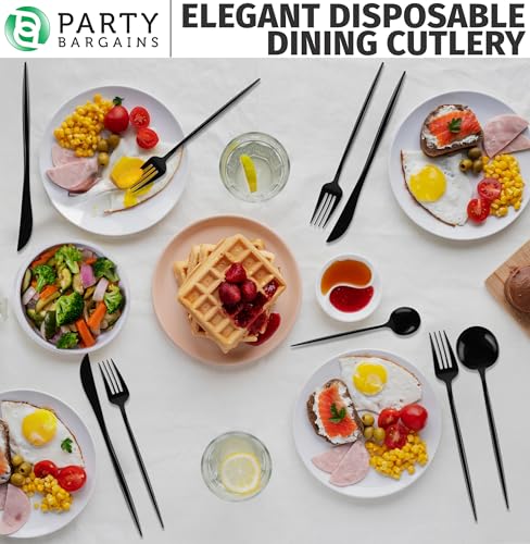 Disposable Plastic Cutlery Set, 80 Pc, Black