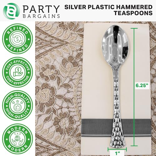 Disposable Silver Teaspoons, 80 Count, Heavy Duty Plastic Utensils for Parties and Events